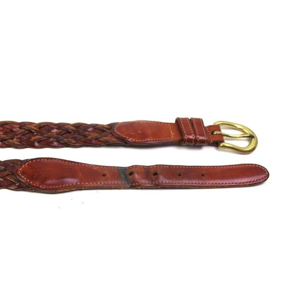 Coach 3850 WOVEN BROWN REAL LEATHER 1"Wd CASUAL DRESS MEN'S BELT Sz 36/90 (*17 - Picture 12 of 13